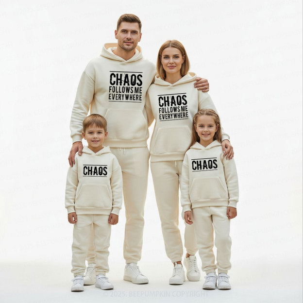 Chaos Follows Me Everywhere Family Matching Hoodie Set