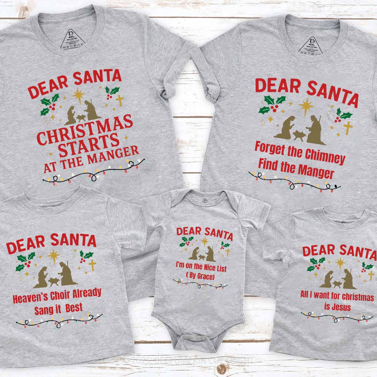 Personalized Dear Sant Christian Family Matching T-Shirts Beepumpkin