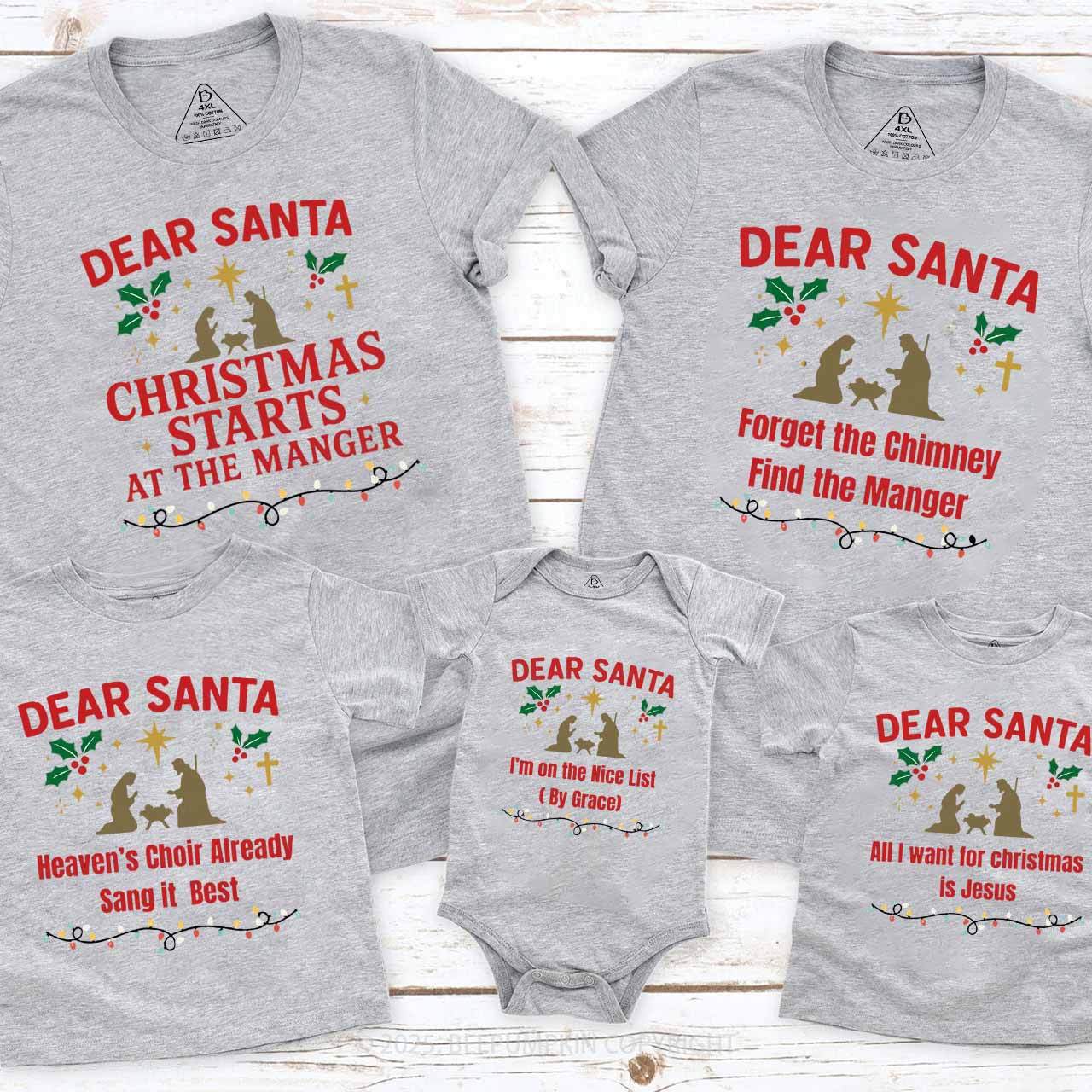 Personalized Dear Sant Christian Family Matching T-Shirts Beepumpkin