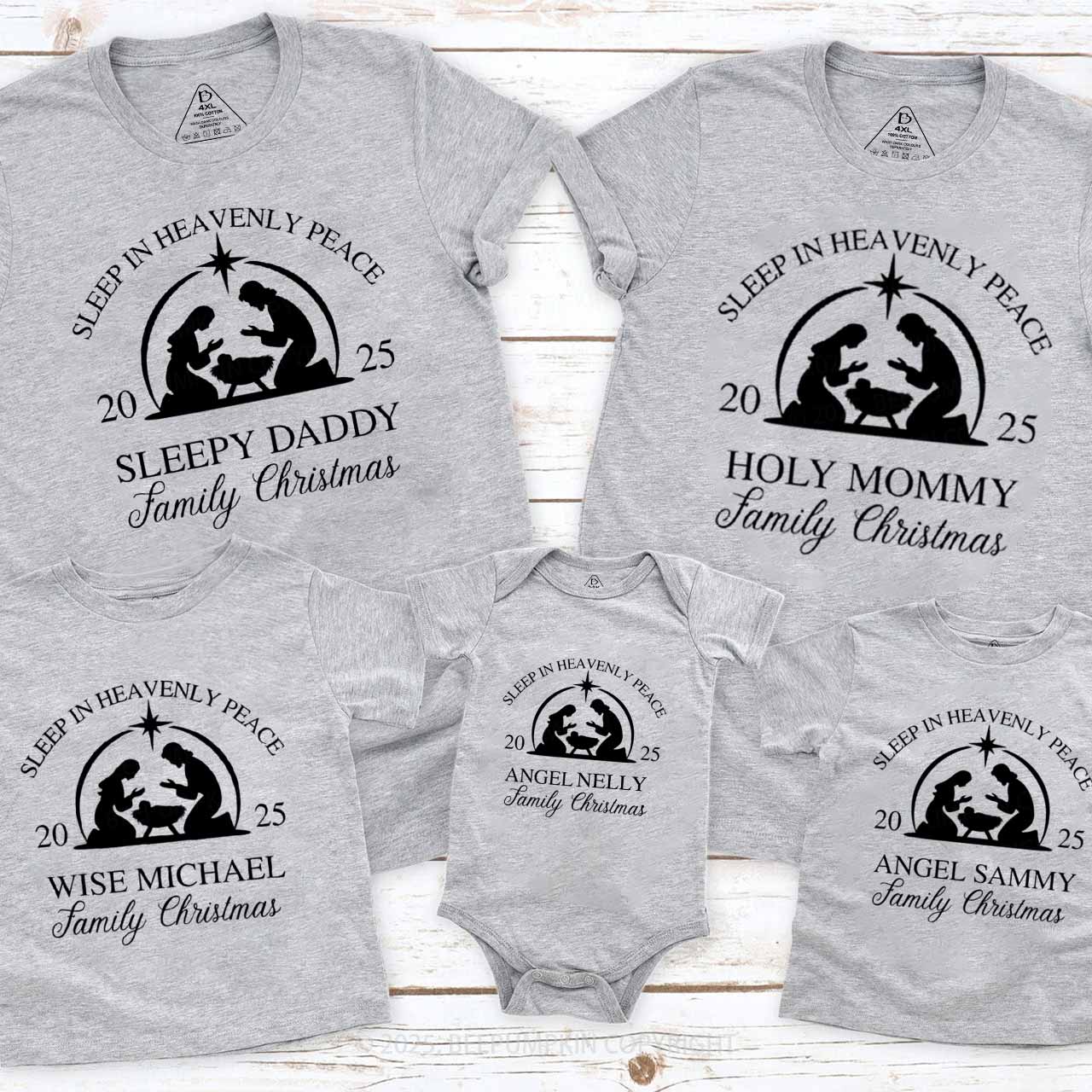 Personalized Faith Based Christmas Family Matching T-Shirts Beepumpkin