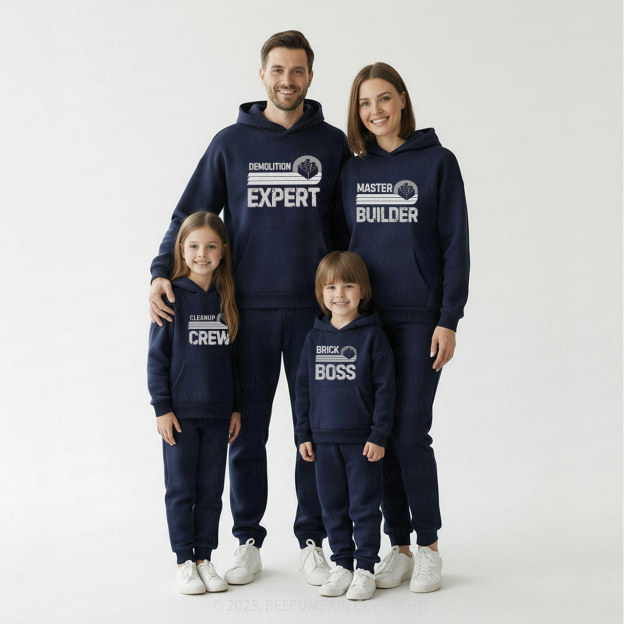 Personalized Master Builder Family Matching Hoodie Set