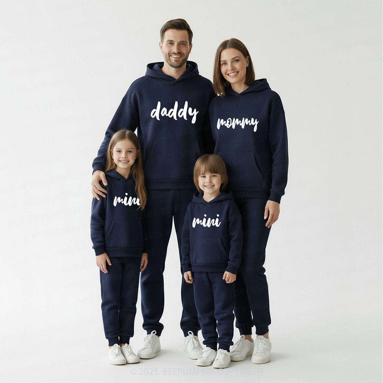 Personalized Daddy Mommy Mini Family Matching Hoodie Set