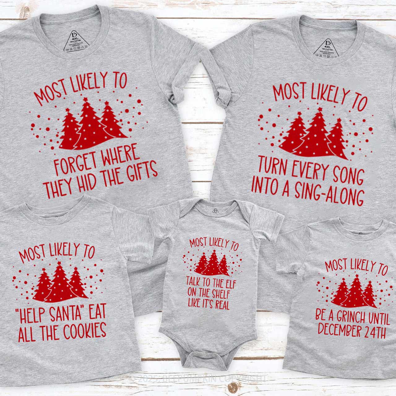 40 Most Likely To Christmas Family Matching T-Shirts Beepumpkin
