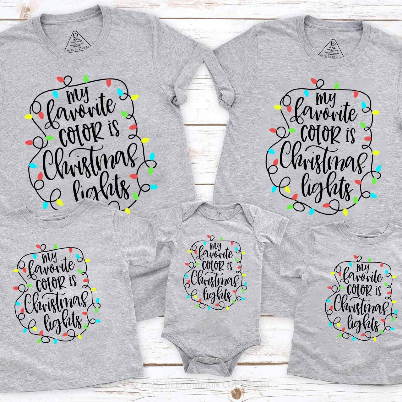 My Favorite Color Is Christmas Lights Family Matching T-Shirts Beepumpkin