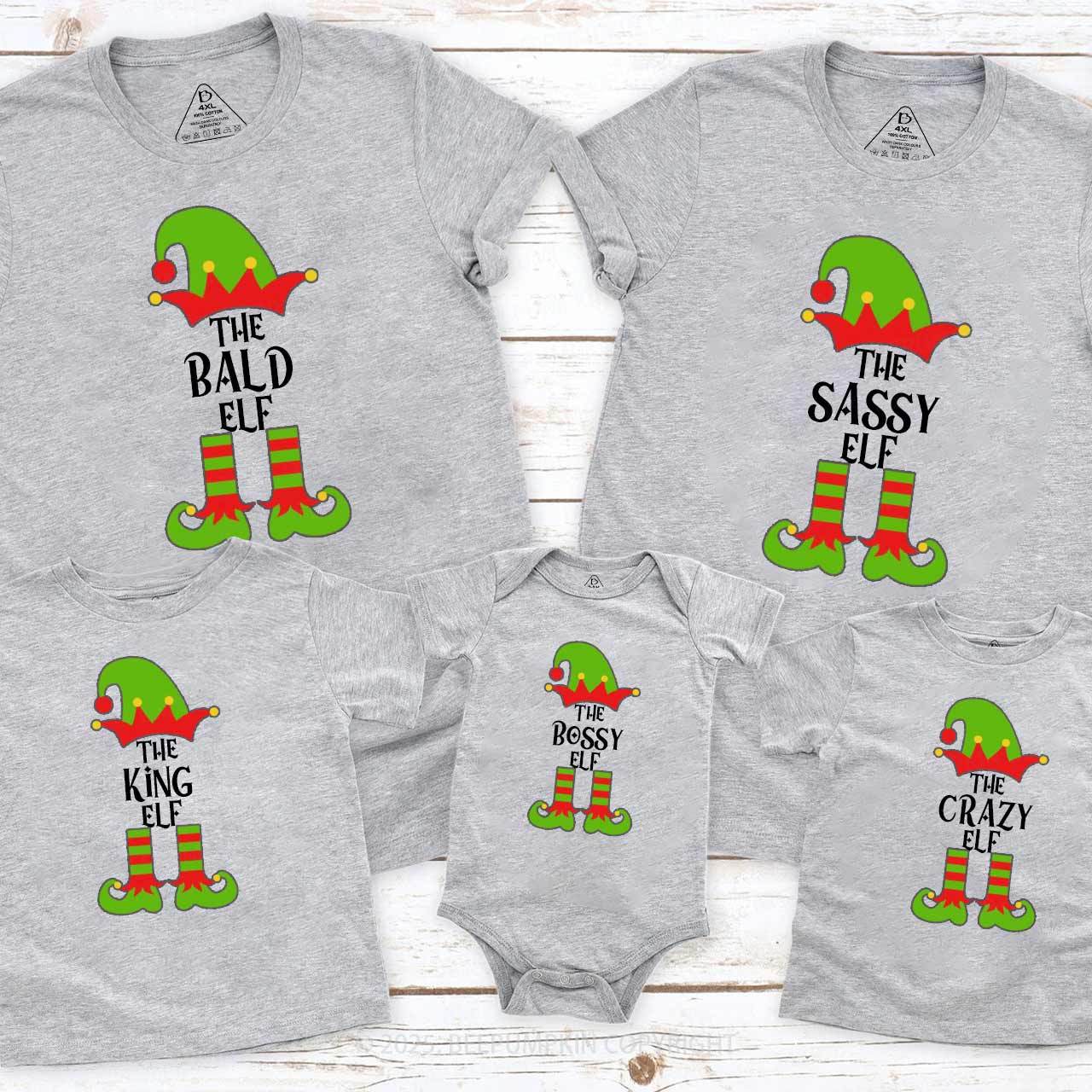 Personalized Christmas The Elf Family Matching T-Shirts Beepumpkin