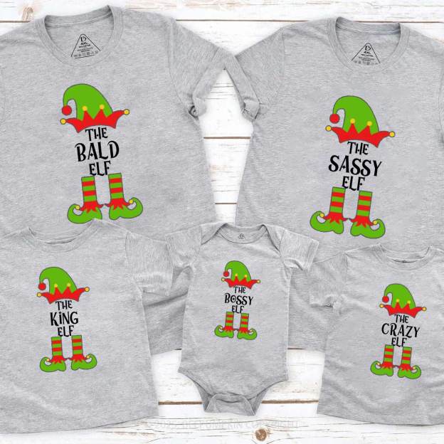 Personalized Christmas The Elf Family Matching T-Shirts Beepumpkin