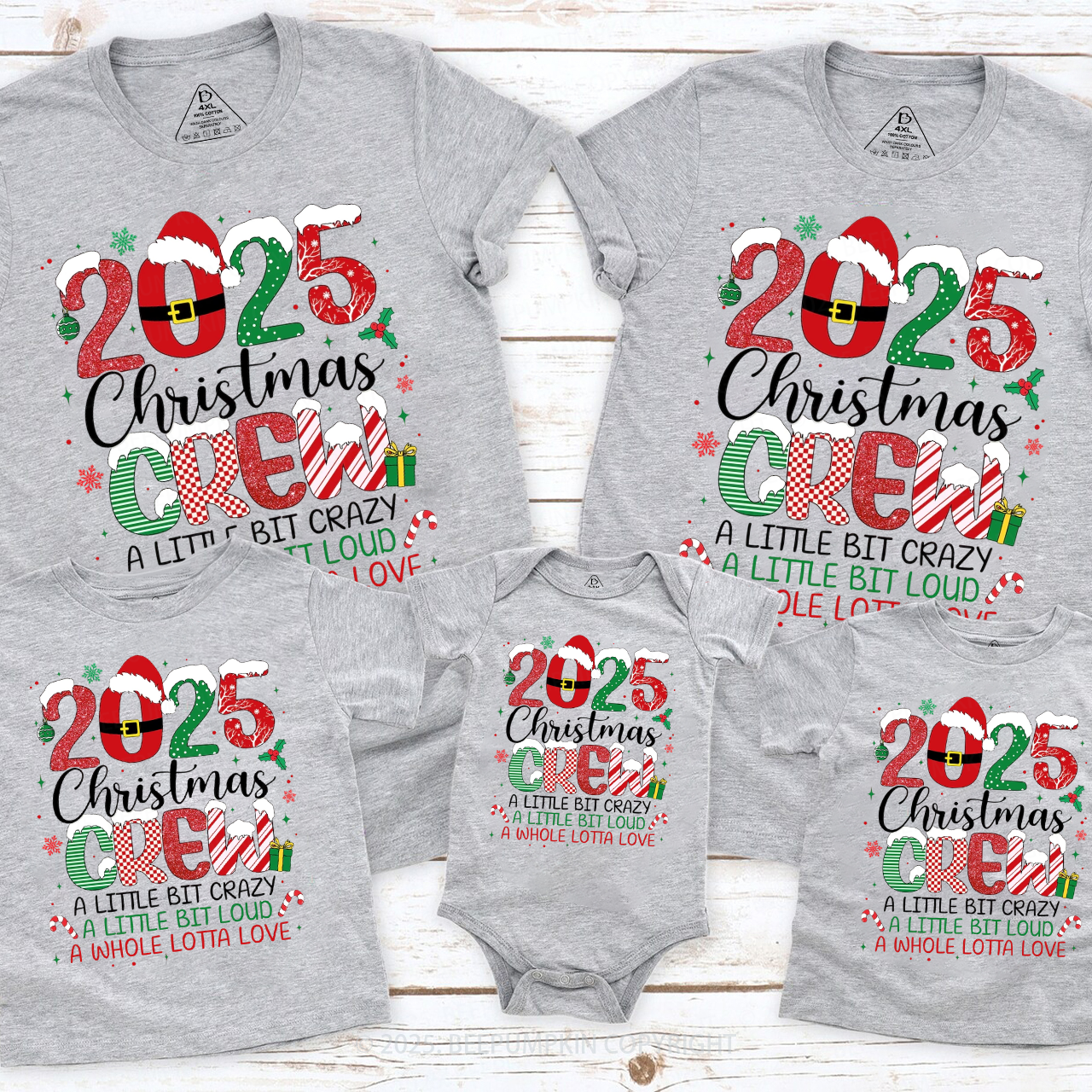 Holiday Cheer Crew 2025 Family Matching T-Shirts Beepumpkin