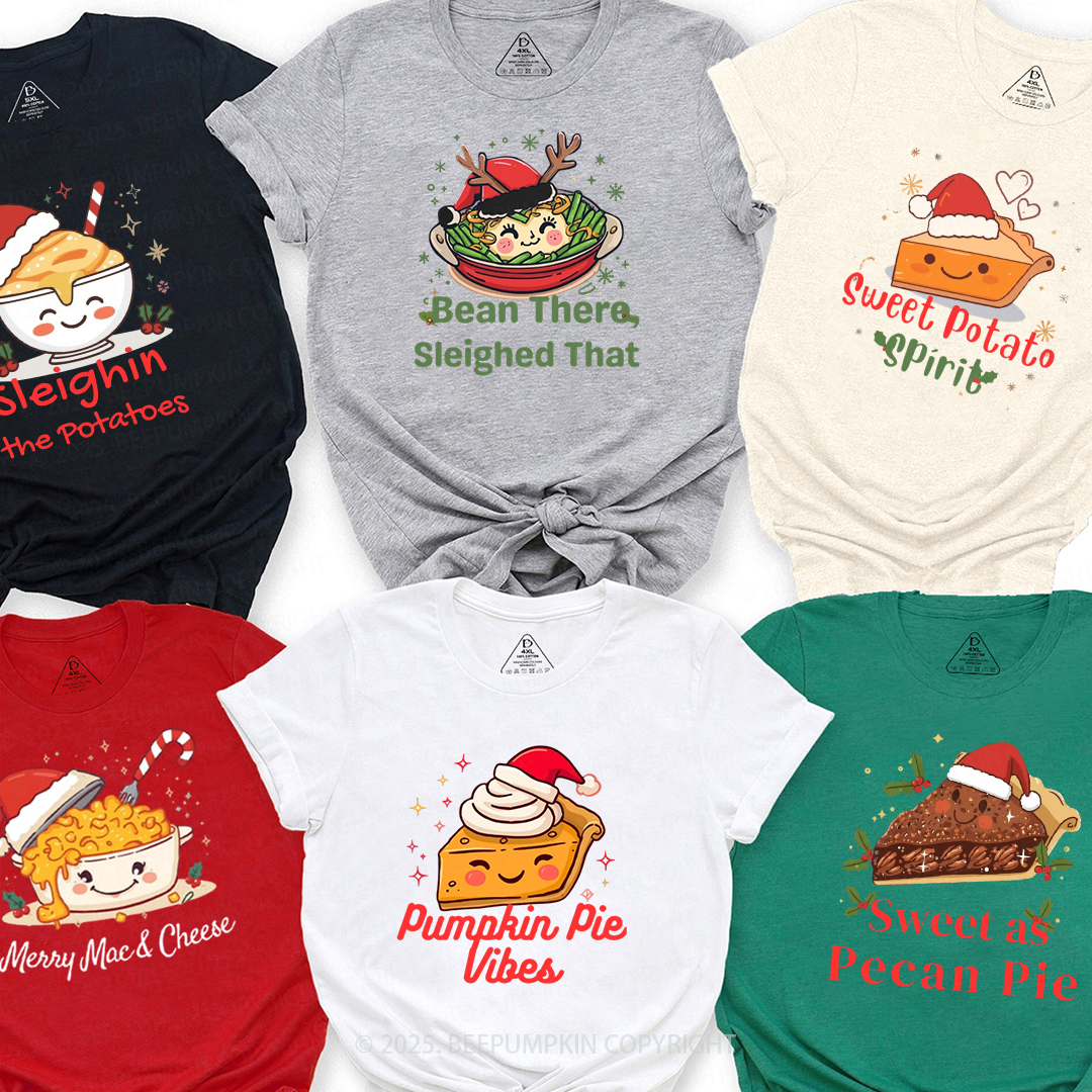 Personalized Christmas Dinner Crew Family Matching T-Shirts Beepumpkin