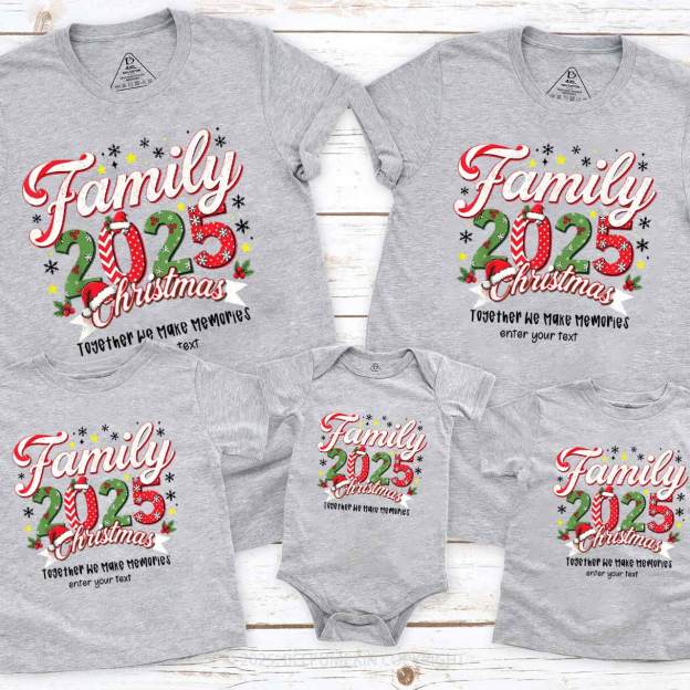 Personalized 2025 Christmas Cheer Family Matching T-Shirts Beepumpkin