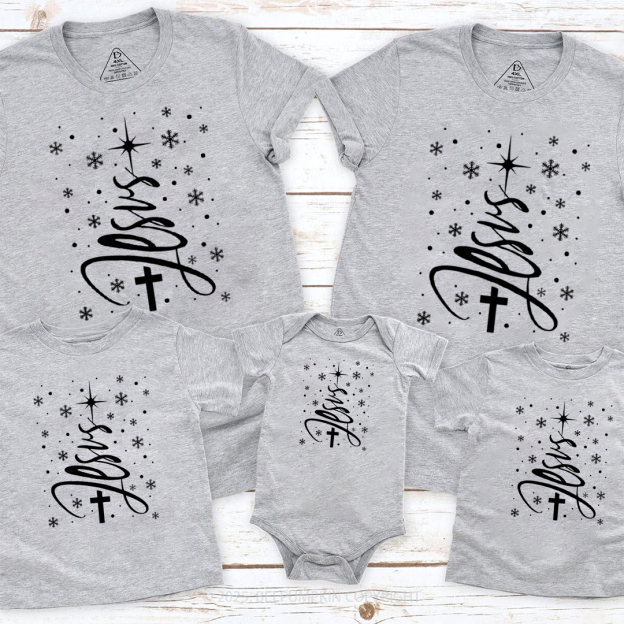 Jesus Christmas Tree Family Matching T-Shirts Beepumpkin