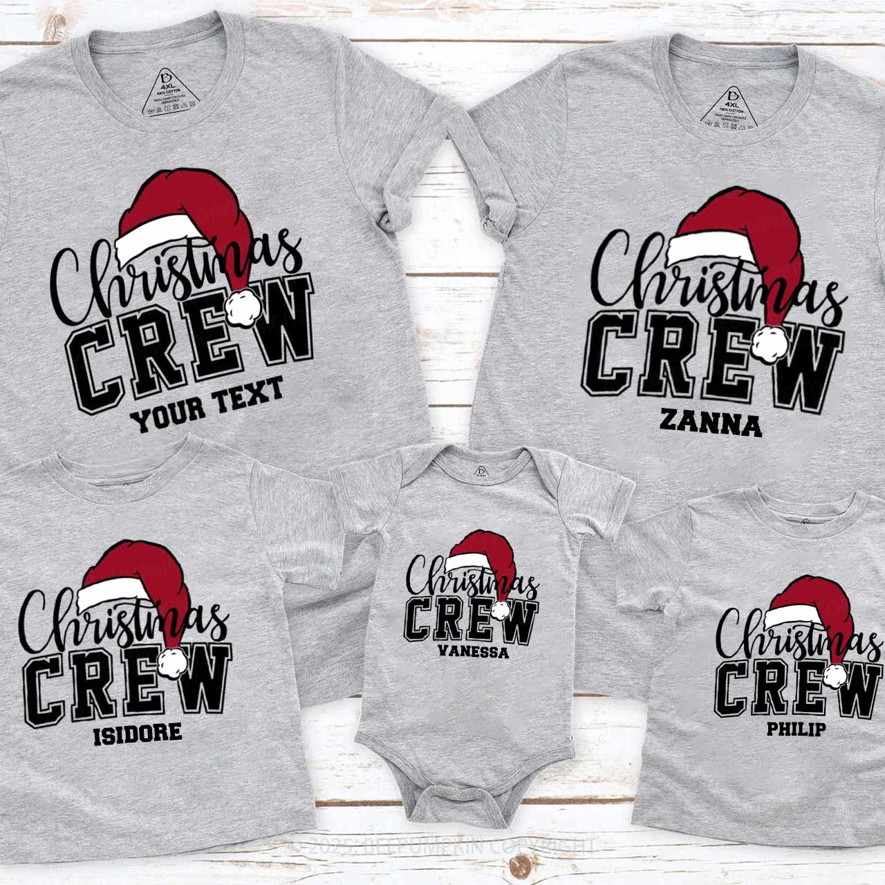 Personalized Christmas Crew Group Family Matching T-Shirts Beepumpkin
