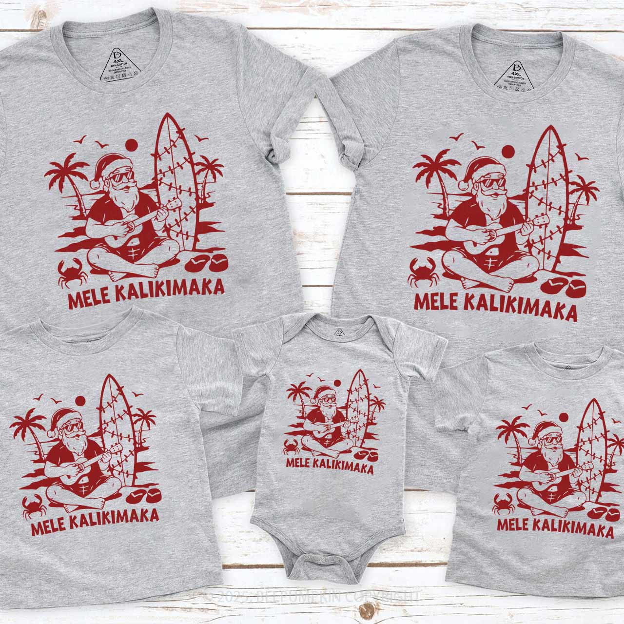 Personalized Mele Kalikimaka Family Matching T-Shirts Beepumpkin