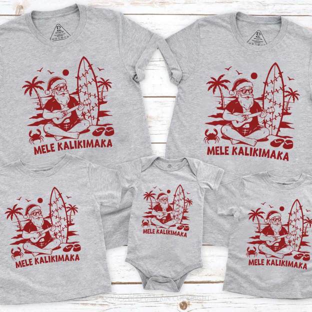 Personalized Mele Kalikimaka Family Matching T-Shirts Beepumpkin