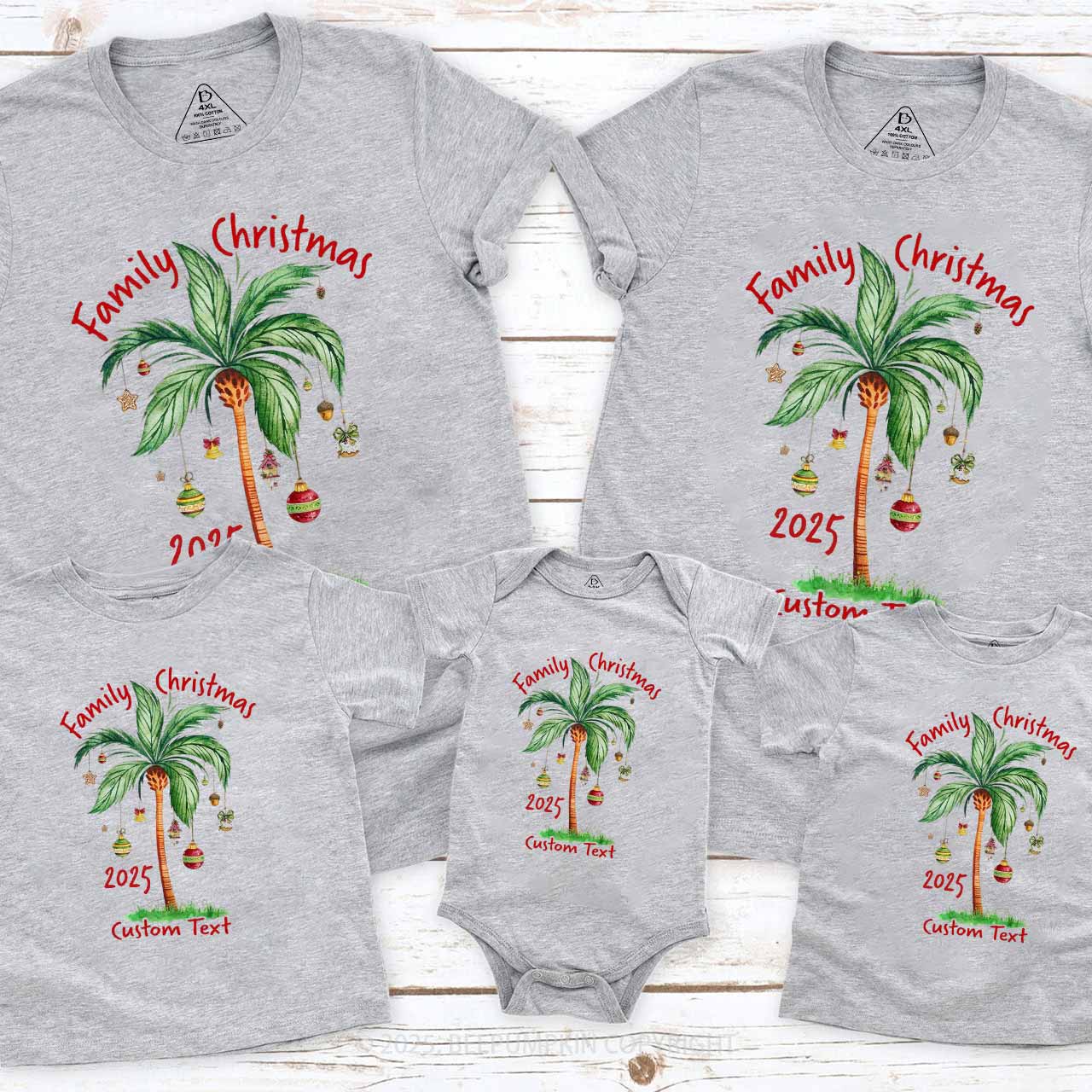 Personalized Tropical Christmas Family Matching T-Shirts Beepumpkin