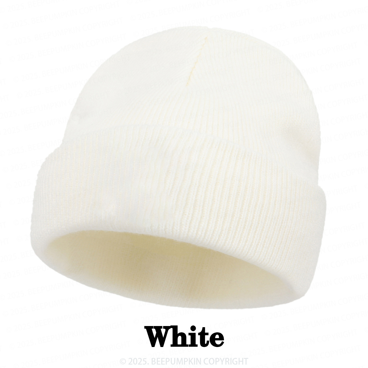 8 Colors Personalized Name Beanie Hat (Vegan Leather Patch)