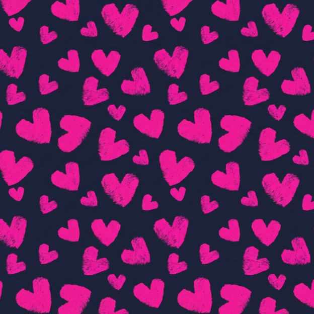 Pink Heart Scribble Navy All-Over Print Mom&Me Cuffed Pajama Sets