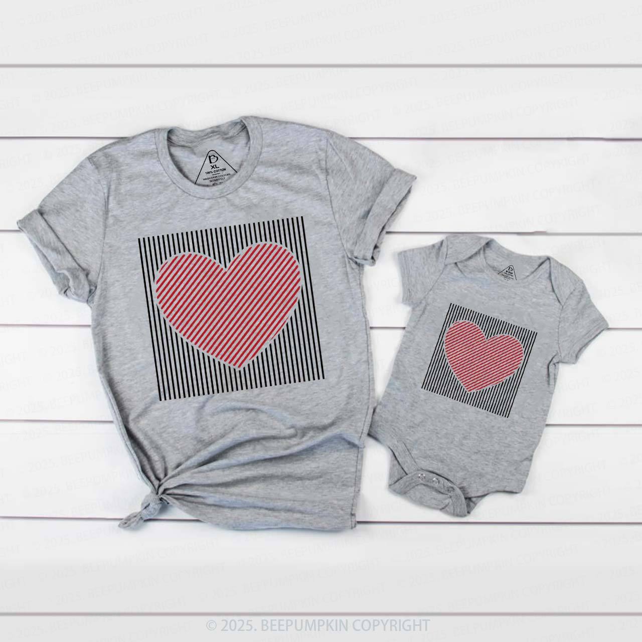 Heart-shaped Lines Valentine's Day Family Shirt
