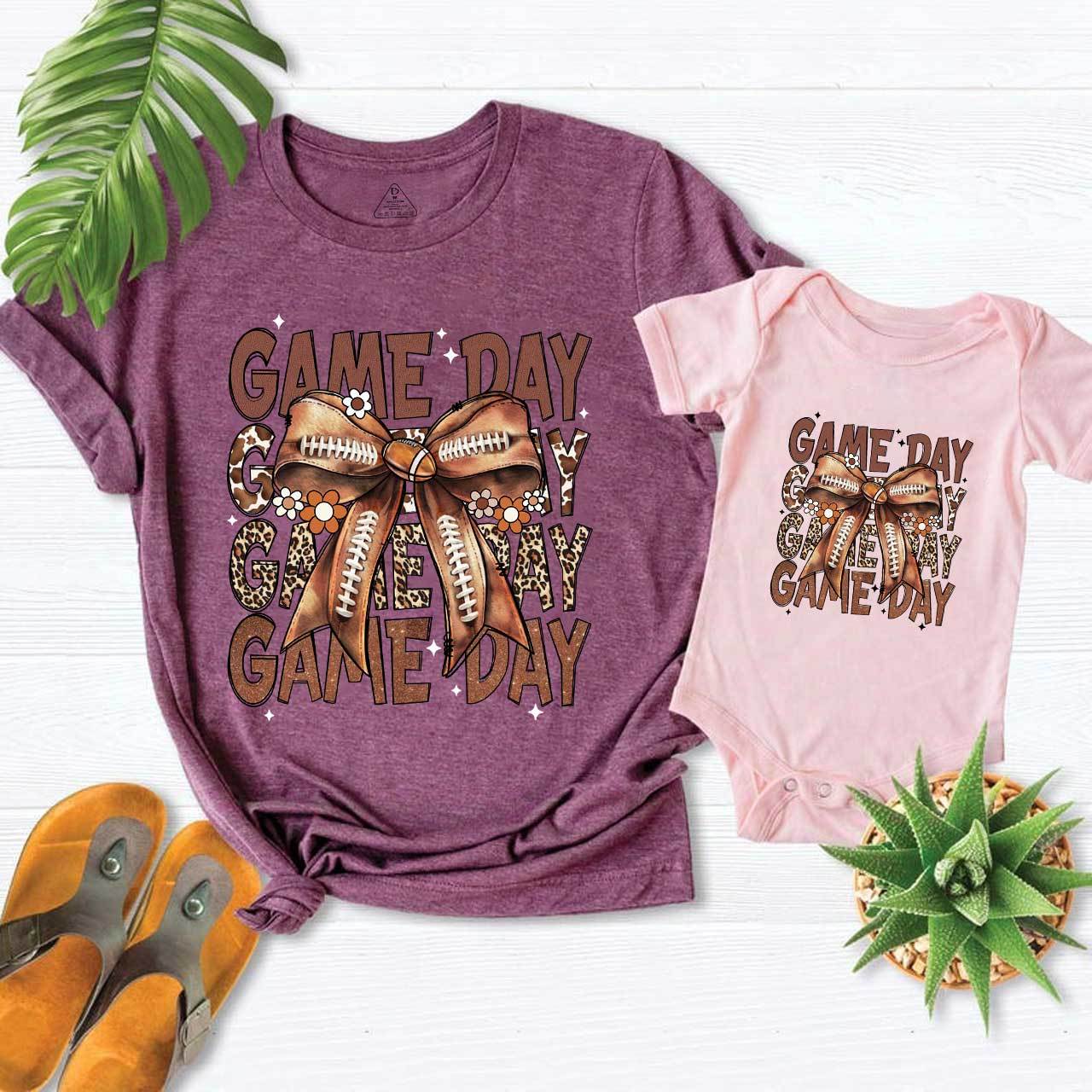 Leopard Bow Game Day Mom&Me Matching Tees