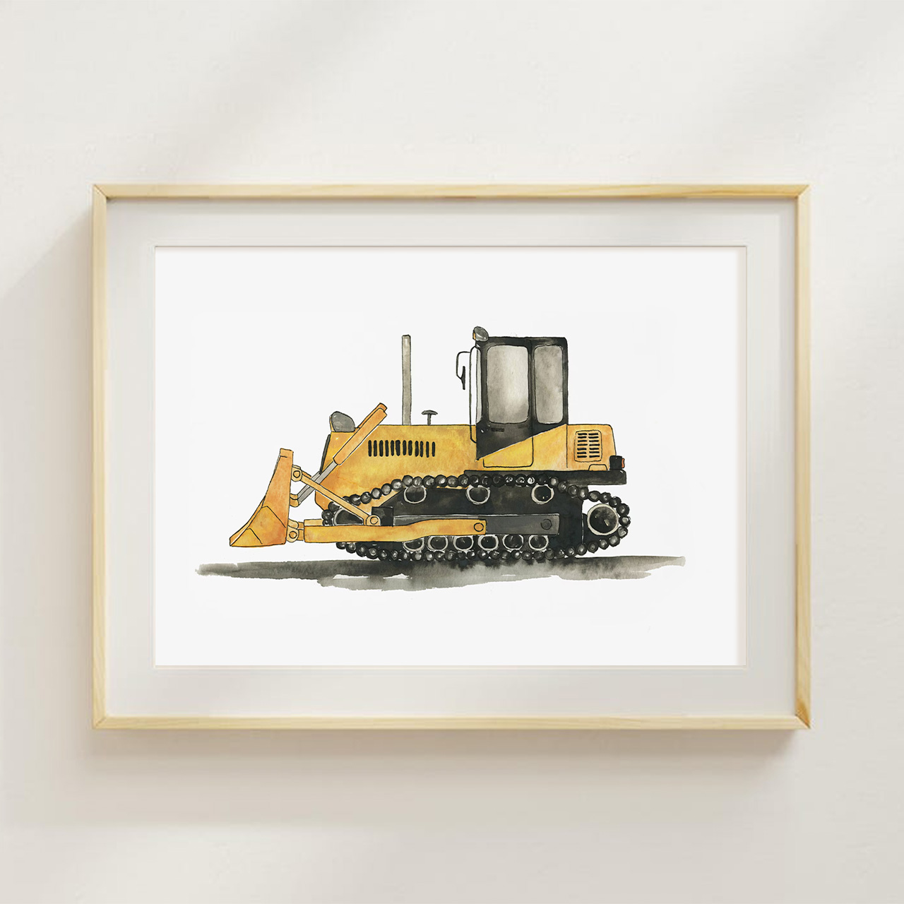 Set Of 6 Construction Vehicle Digital Nursery Wall Art