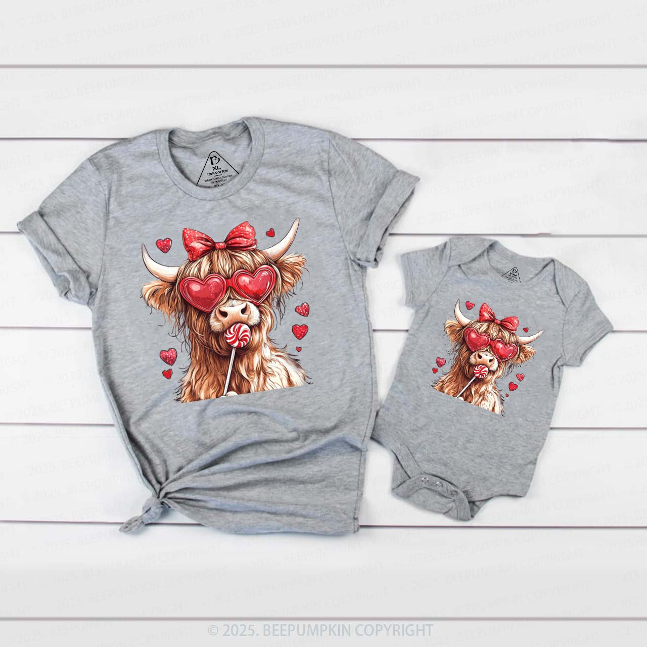 Highland Cow Valentine's Day Family Shirt