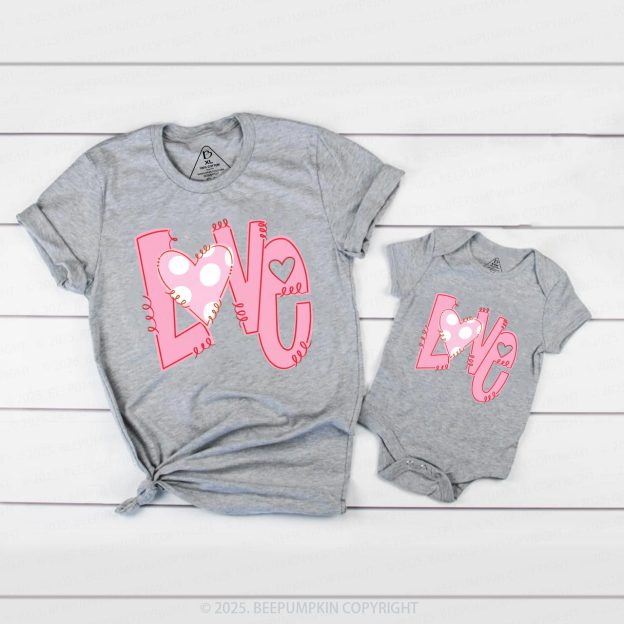 Heart Love Valentine's Day Family Shirt