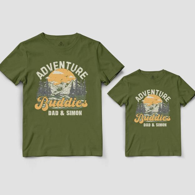 Personalized Adventure Buddies Dad&Me Matching Shirts