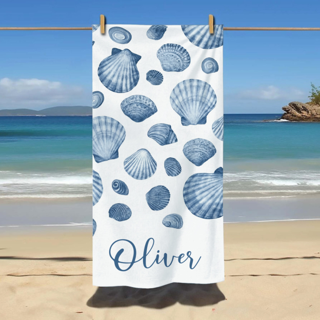 Personalized Seashell Beach Towel