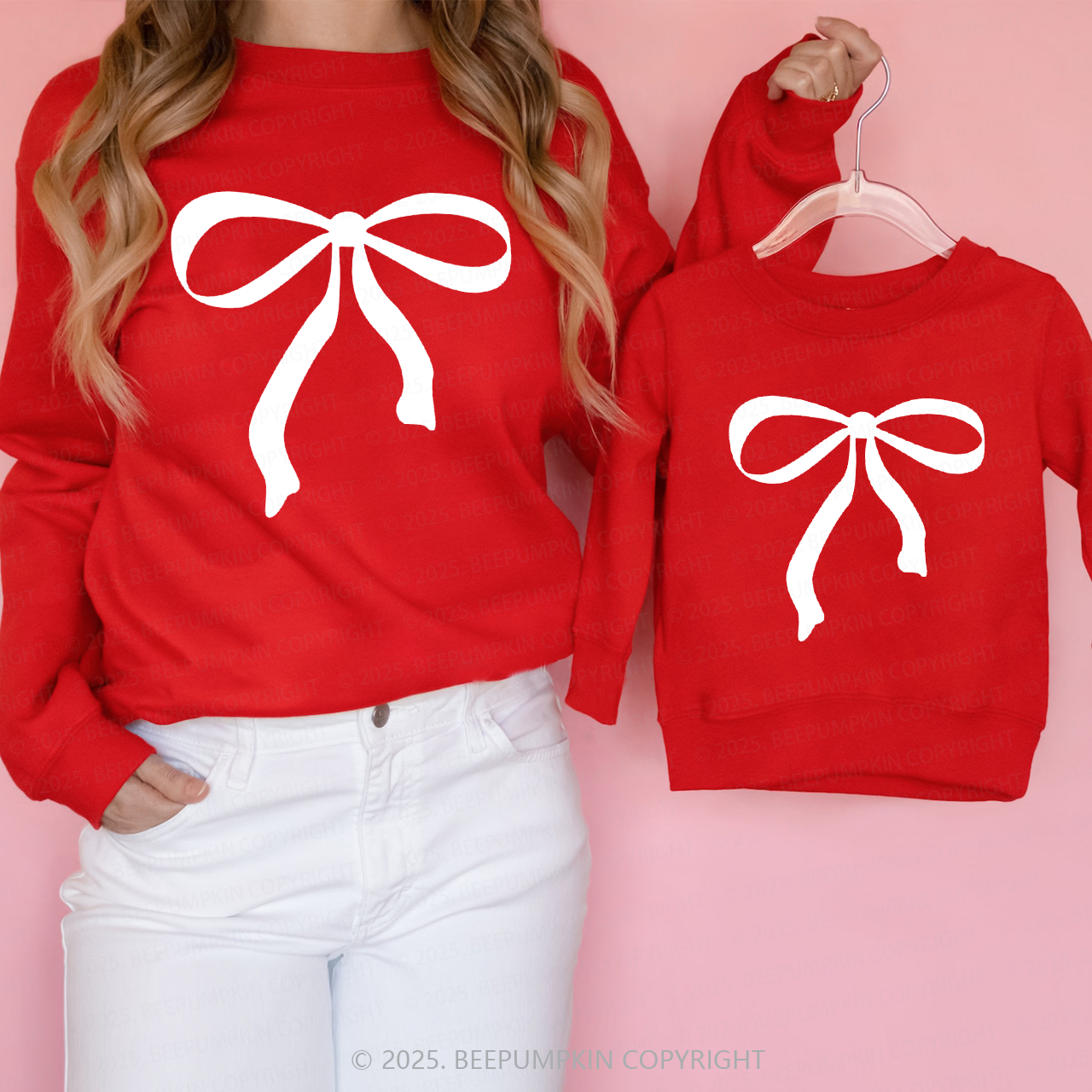 Bow Of Love Valentine's Day Matching Sweatshirts