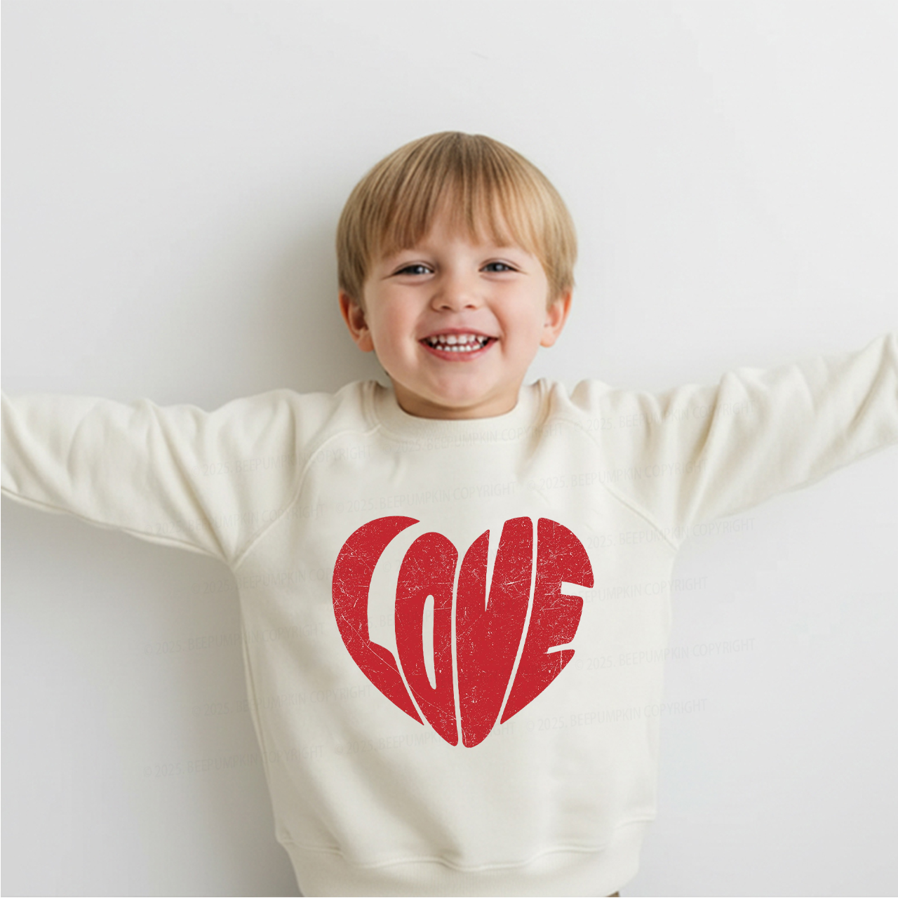 Retro Love Heart Valentine's Day Kid's Sweatshirt