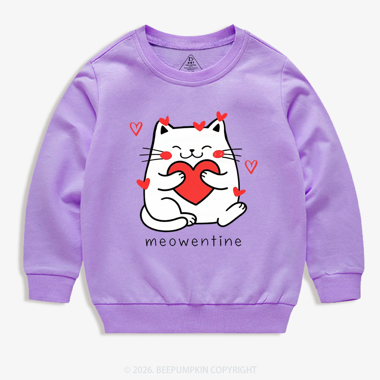 Meowentin Valentine's Day Kid's Sweatshirt