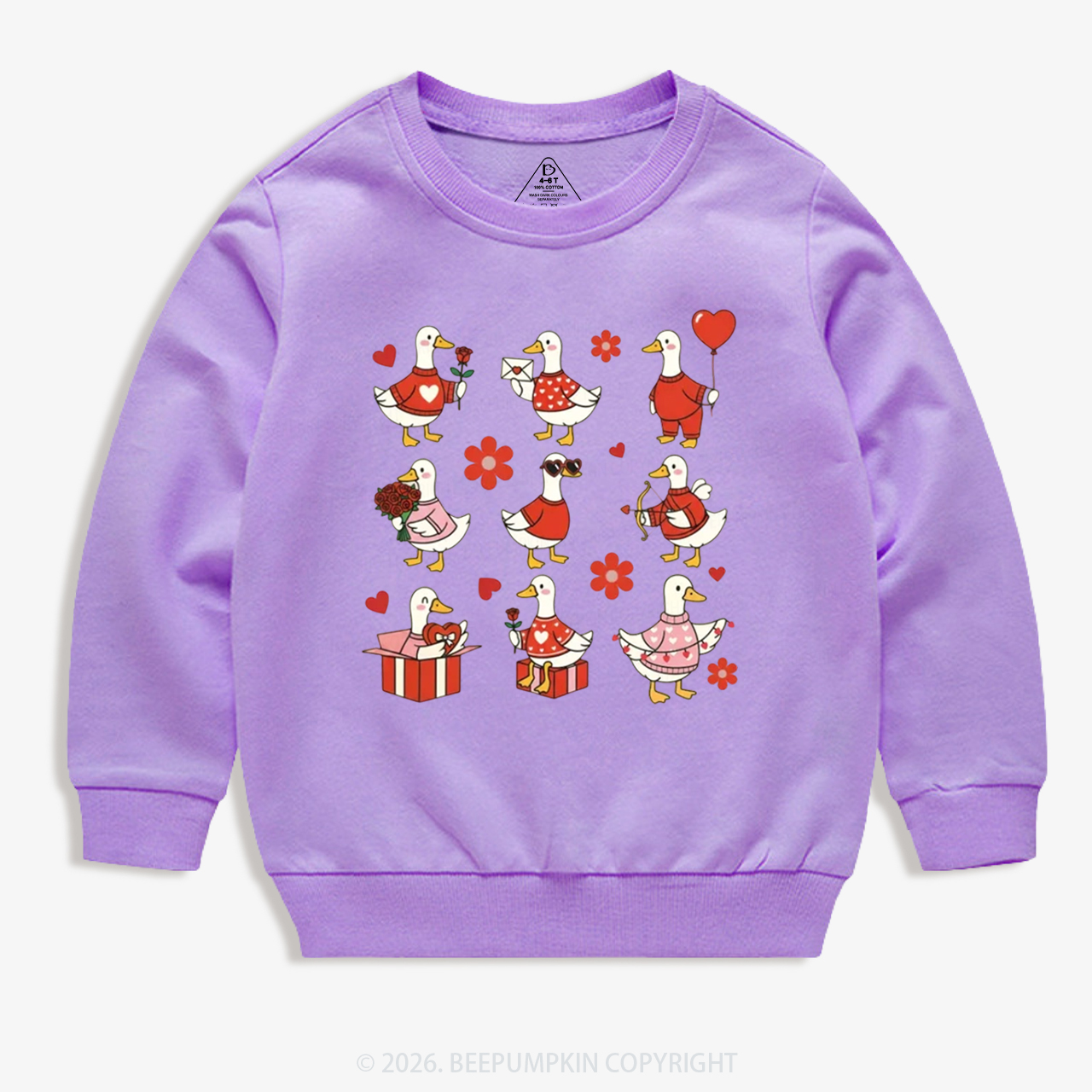 Lovely Goose Valentine's Day Kid's Sweatshirt
