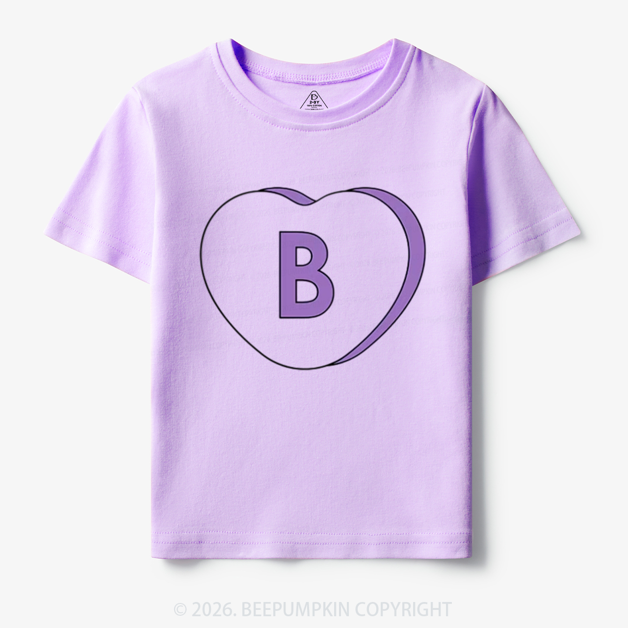 Personalized Candy Heart Initial Valentine's Day Toddler&Kid's Tees Beepumpkin