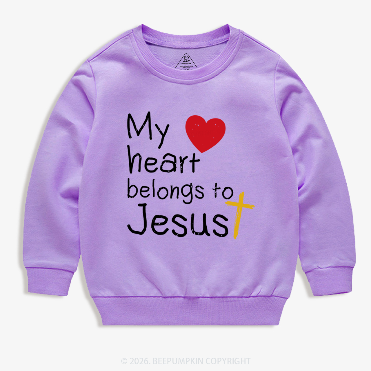My Heart Belongs to Jesus Valentine's Day Kid's Sweatshirt