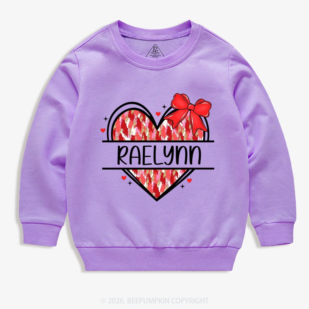 Personalized Heart Name Valentine's Day Kid's Sweatshirt
