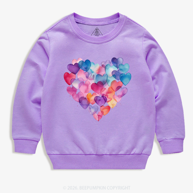 Layered Hearts Valentine's Day Kid's Sweatshirt