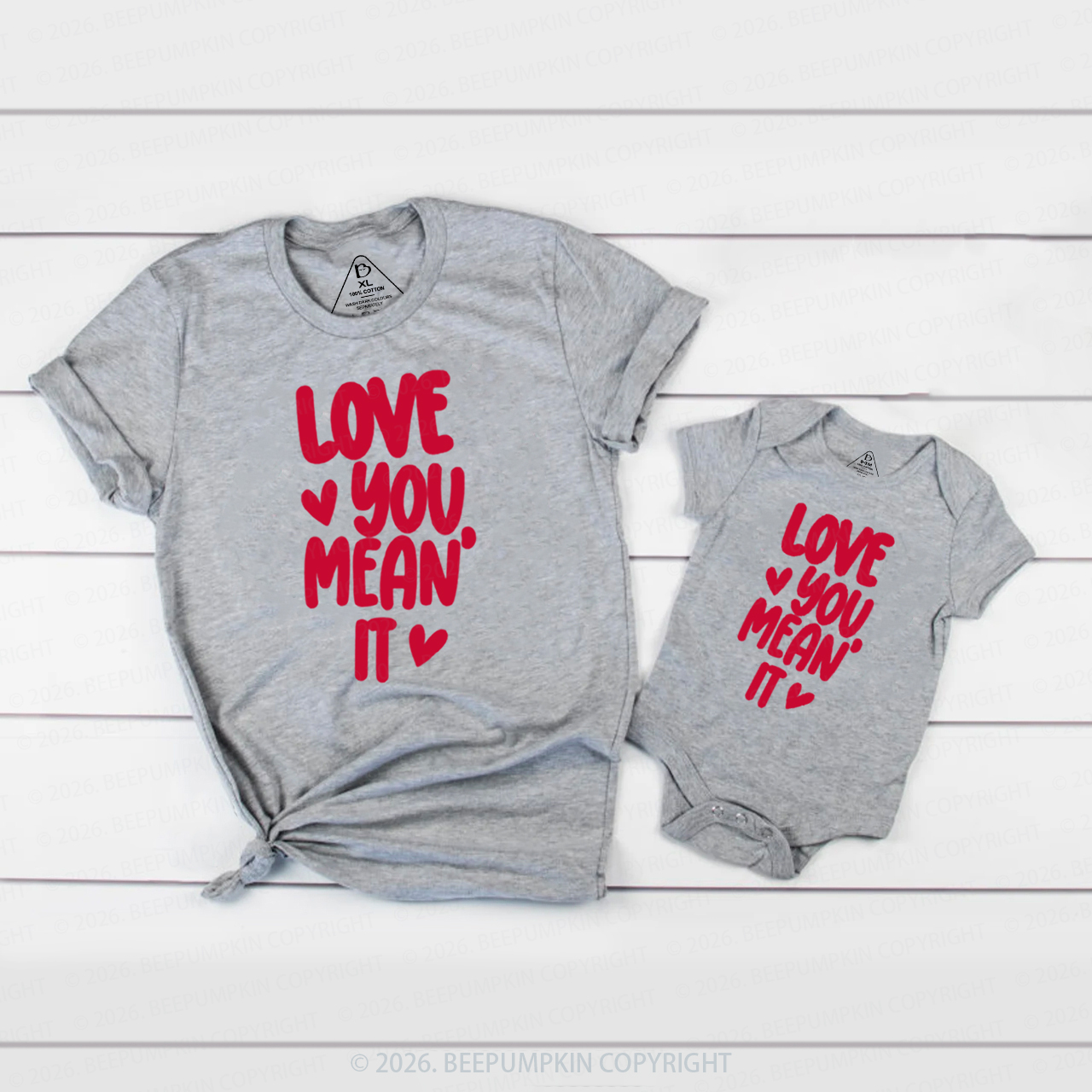 Love you Mean it Valentine's Day Family Shirt