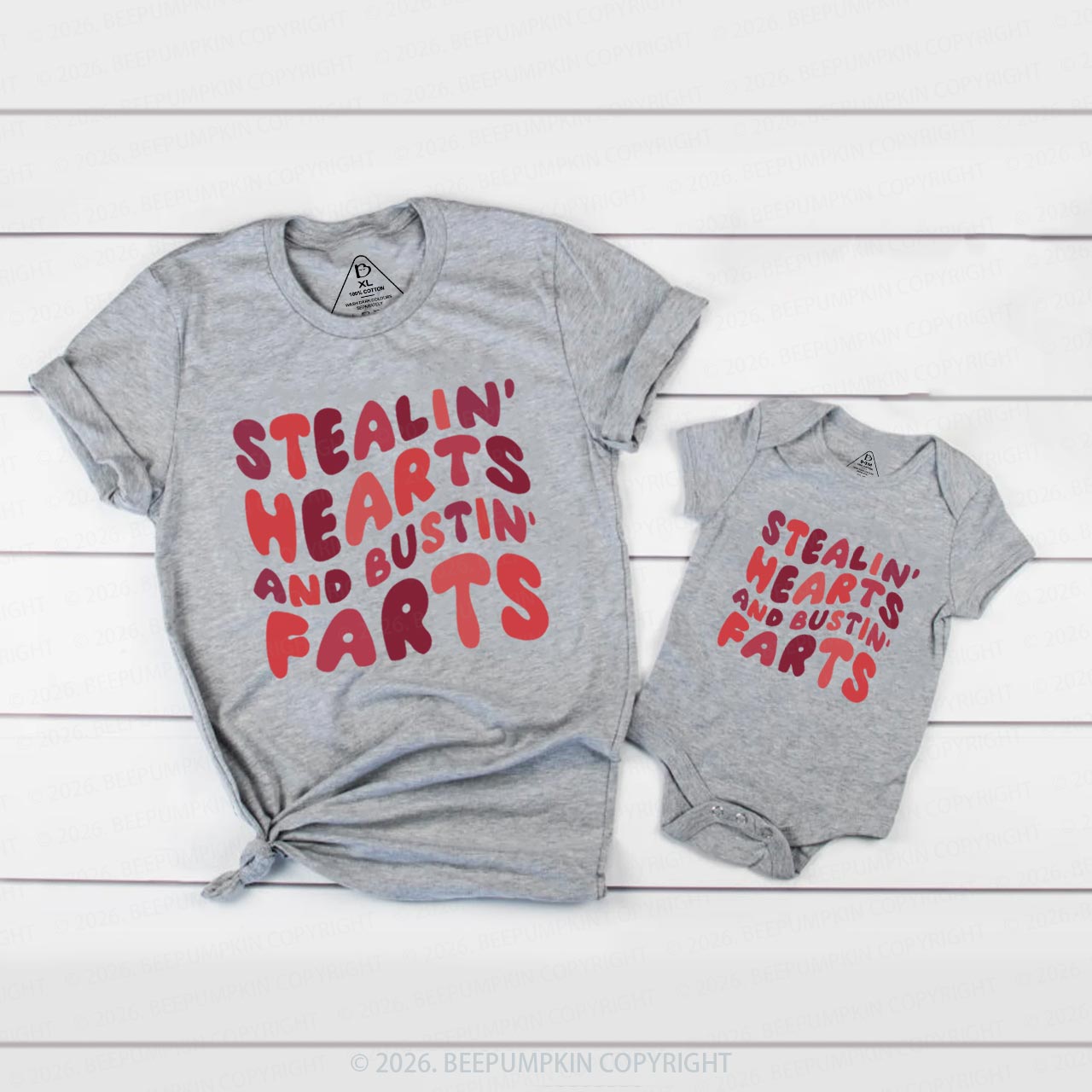 Stealin Hearts And Bustin Farts Valentine's Day Family Matching T-Shirts