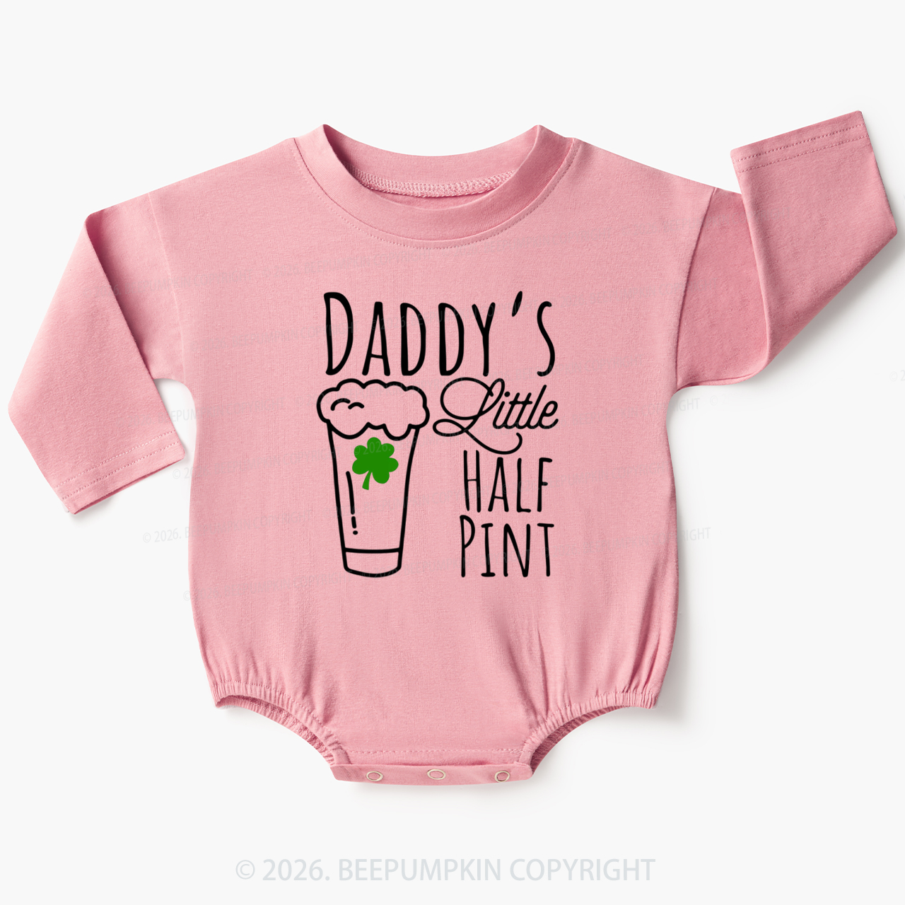 Daddy's Little Half Pint St. Patrick's Day Baby Bubble Romper Beepumpkin