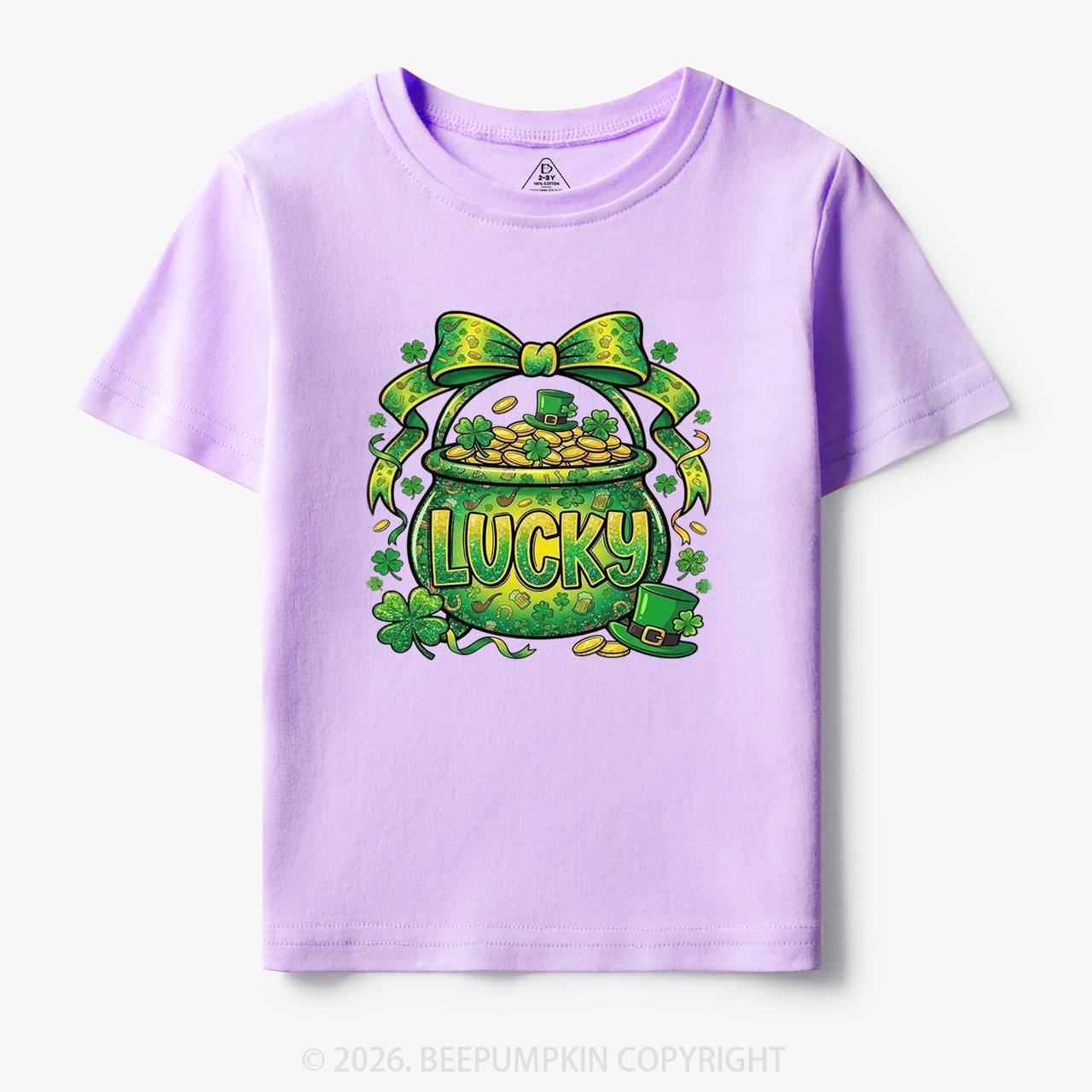 Lucky Shamrock Coquette St. Patrick's Day Toddler&Kid's Tees Beepumpkin