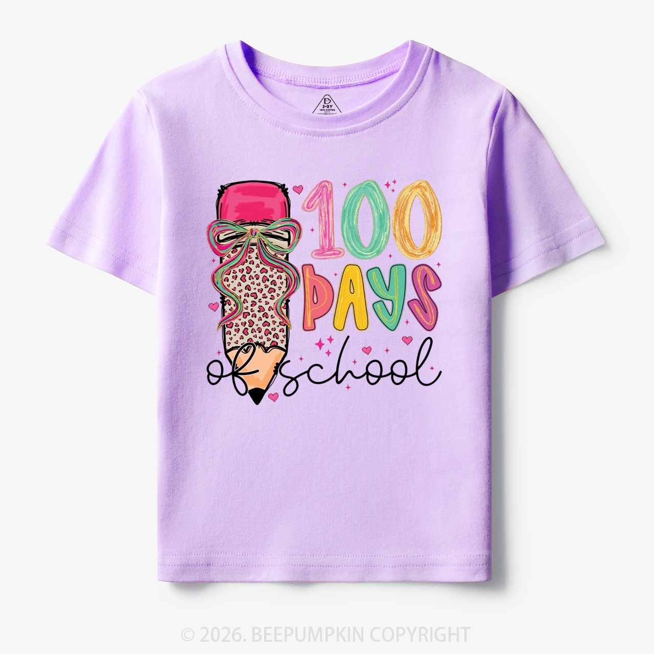 Bow Pencil 100 Days Of  School  Edition Toddler&Kid's Tees