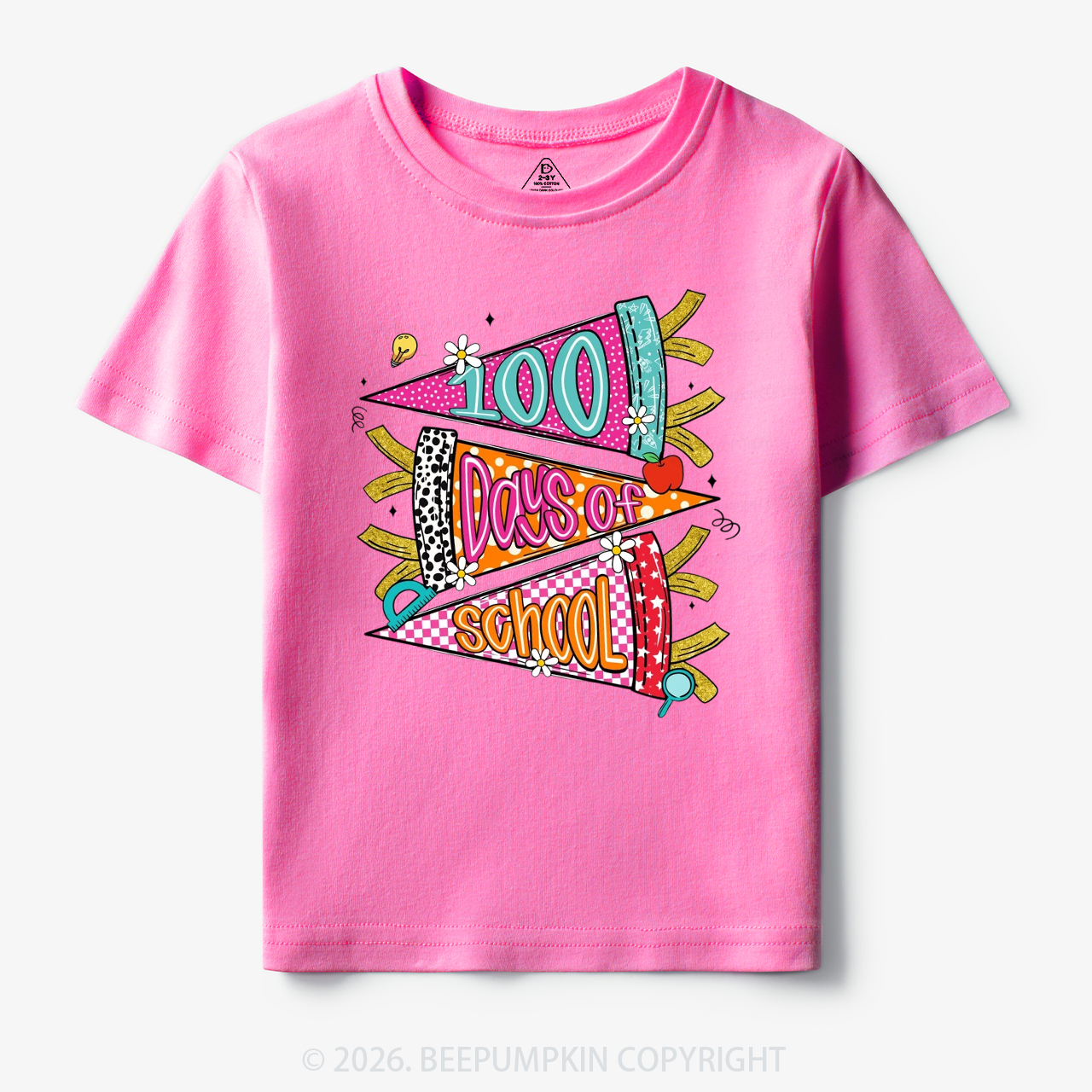 100 Days of School Coquette Bow Pencil Toddler&Kid's Tees