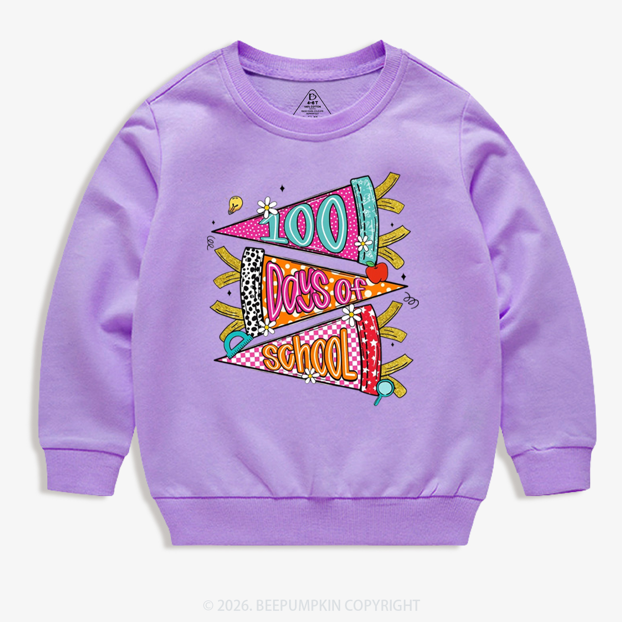 100 Days of School Coquette Bow Pencil Toddler&Kid's Sweatshirt