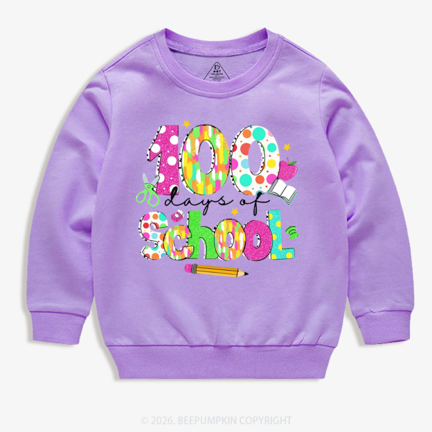 Colorful 100 Days of School Toddler&Kid's Sweatshirt