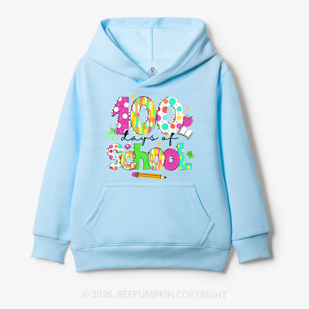 Colorful 100 Days of School Toddler&Kid's Hoodies