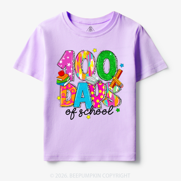 Bright & Fun 100 Days of School Toddler&Kid's Tees