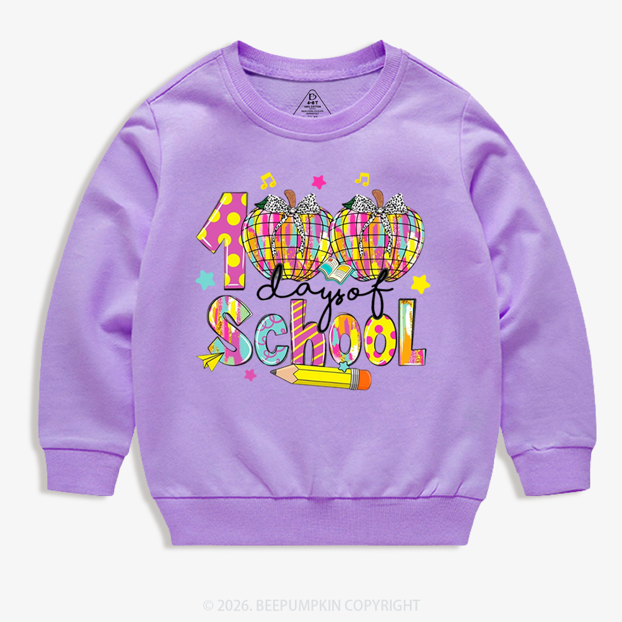 Bow & Plaid 100 Days of School Toddler&Kid's Sweatshirt