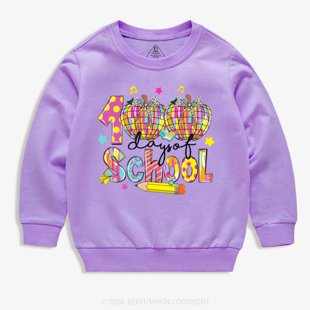 Bow & Plaid 100 Days of School Toddler&Kid's Sweatshirt