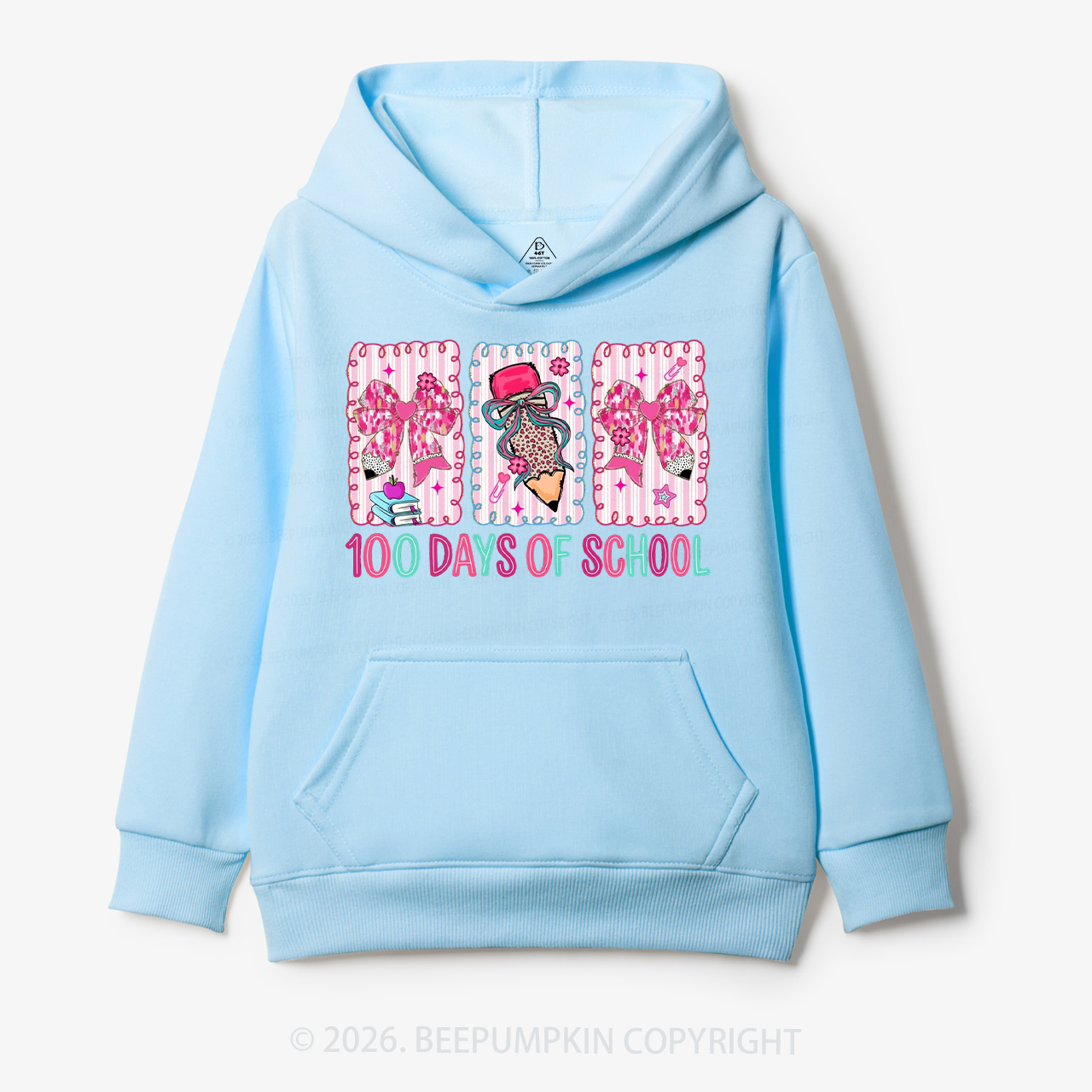 100 Days of School Coquette Bow Pencil Toddler&Kid's Hoodies
