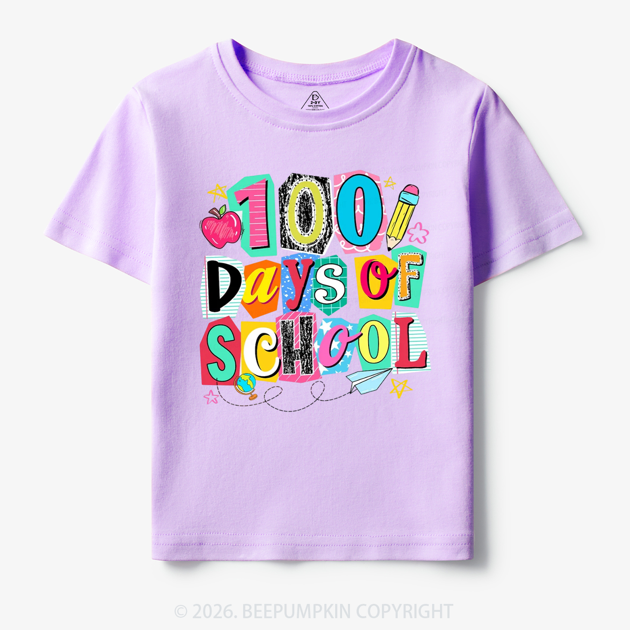 Color Pop 100 Days of School Toddler&Kid's Tees