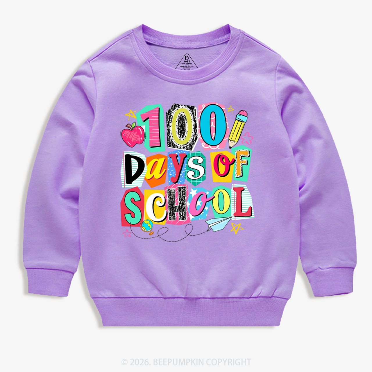 Color Pop 100 Days of School Toddler&Kid's Sweatshirt